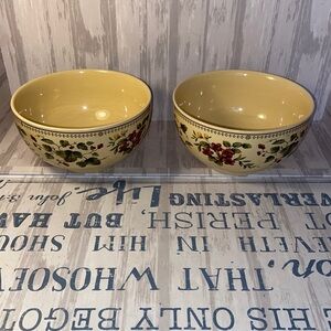 Waverly Garden Room Floral Manor Set of 2 Bowls 6" Soup Cereal Chili